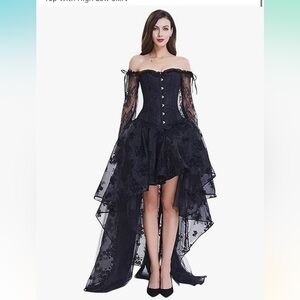 NWT Halloween black Victorian corset dress szM
